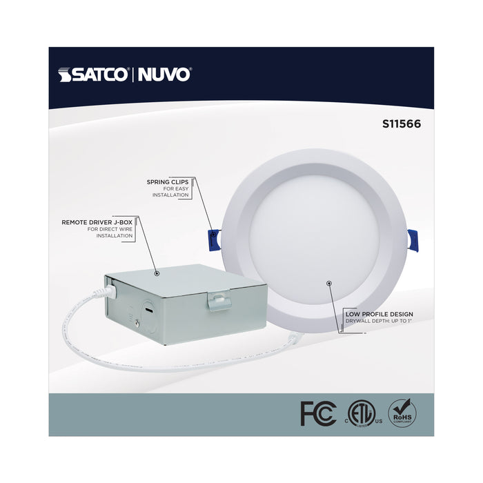 SATCO/NUVO 12W LED Direct Wire Low Profile Regress Baffle Downlight 6 Inch Round Starfish IOT Tunable White And RGB 120V 90 CRI White Finish (S11566)