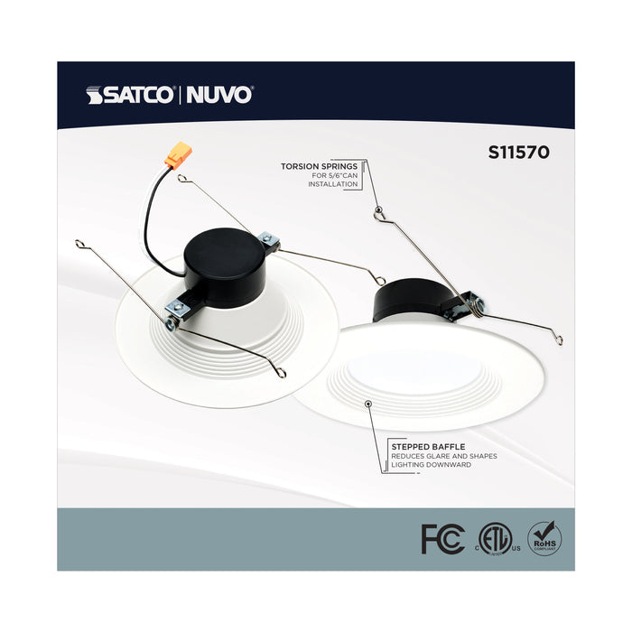 SATCO/NUVO 13W LED Retrofit Downlight 5-6 Inch Round Starfish IOT RGB/Tunable White 120V 90 CRI White Finish (S11570)
