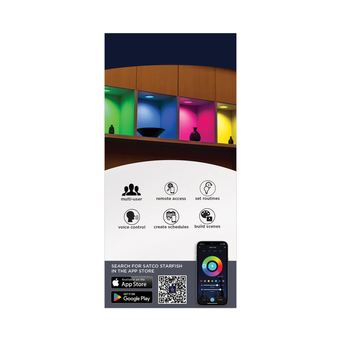 SATCO/NUVO 13W LED Retrofit Downlight 5-6 Inch Round Starfish IOT RGB/Tunable White 120V 90 CRI White Finish (S11570)