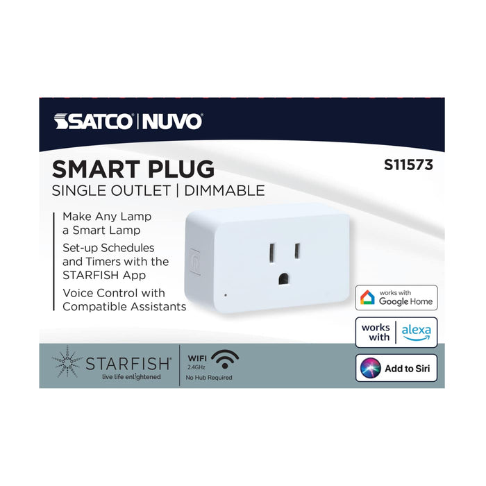 SATCO/NUVO Starfish Dimmable Smart Plug 15A White (S11573)