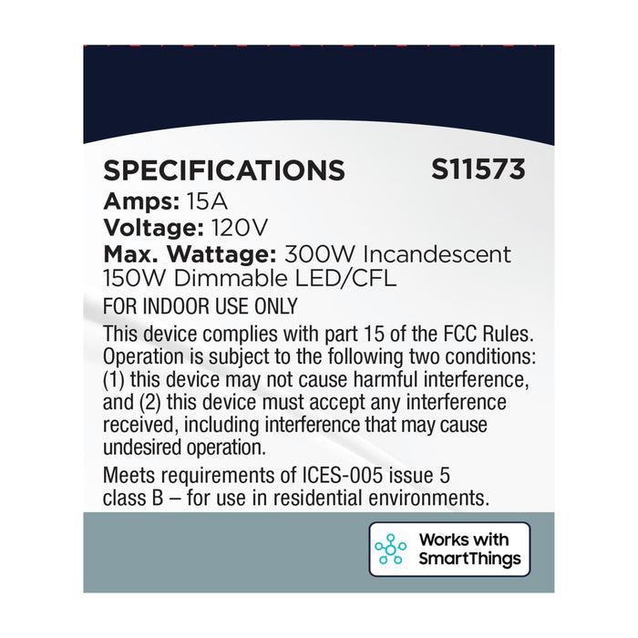 SATCO/NUVO Starfish Dimmable Smart Plug 15A White (S11573)