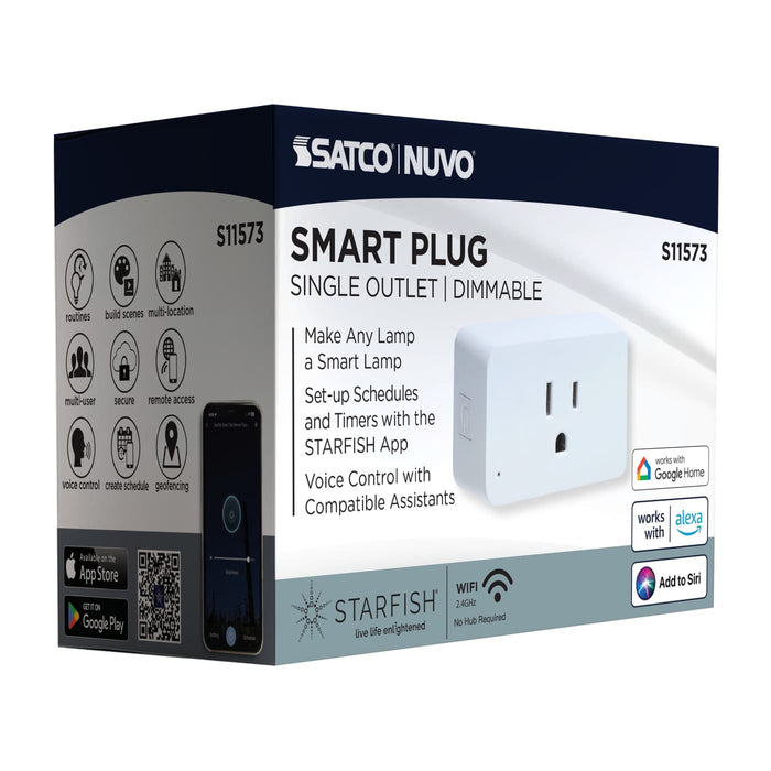 SATCO/NUVO Starfish Dimmable Smart Plug 15A White (S11573)