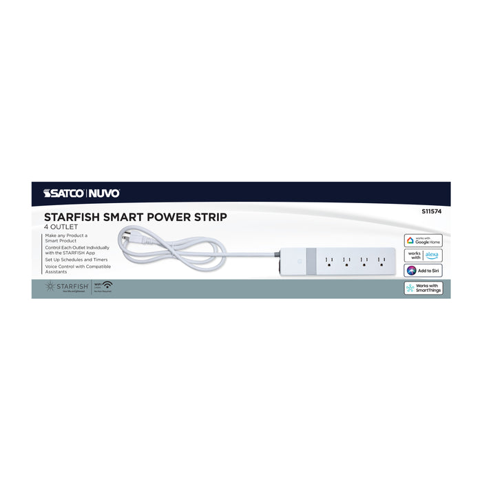 SATCO/NUVO Starfish 4-Outlet Smart Power Strip (S11574)