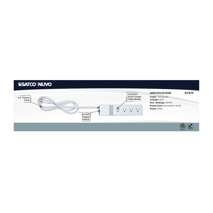 SATCO/NUVO Starfish 4-Outlet Smart Power Strip (S11574)