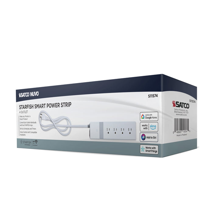 SATCO/NUVO Starfish 4-Outlet Smart Power Strip (S11574)