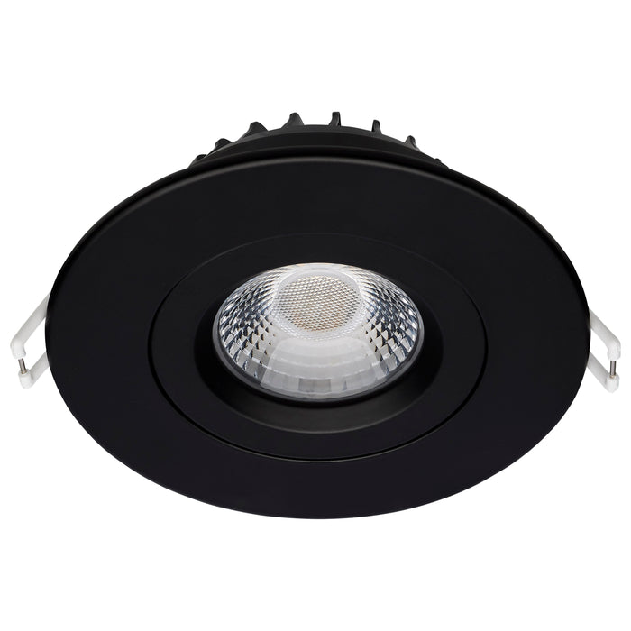 SATCO/NUVO 12W LED Direct Wire Downlight Gimbaled 4 Inch CCT Selectable Round Remote Driver Black Finish 850Lm 120V (S11619R1)