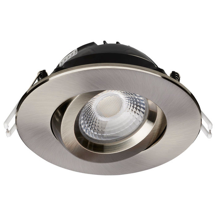 SATCO/NUVO 12W LED Direct Wire Downlight Gimbaled 4 Inch CCT Selectable Round Remote Driver Brushed Nickel Finish 850Lm 120V (S11620R1)