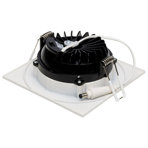 SATCO/NUVO 12W LED Direct Wire Downlight Gimbaled 4 Inch CCT Selectable Square Remote Driver White Finish 850Lm 120V (S11621R1)