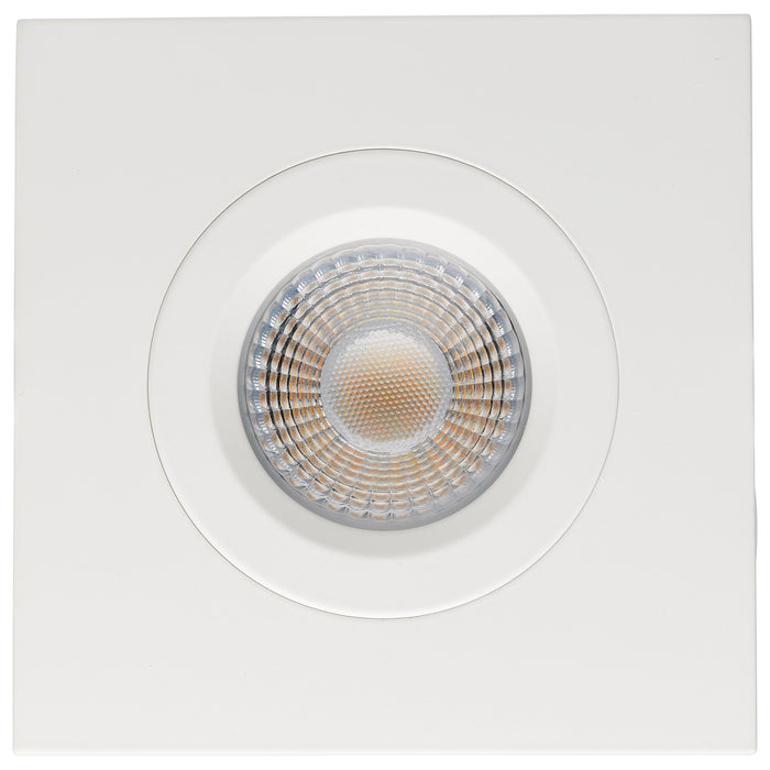 SATCO/NUVO 12W LED Direct Wire Downlight Gimbaled 4 Inch CCT Selectable Square Remote Driver White Finish 850Lm 120V (S11621R1)