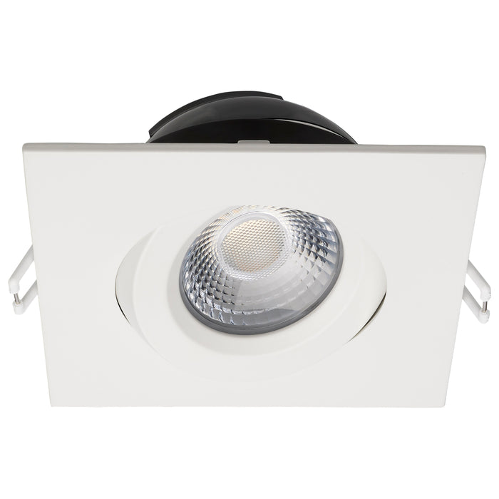 SATCO/NUVO 12W LED Direct Wire Downlight Gimbaled 4 Inch CCT Selectable Square Remote Driver White Finish 850Lm 120V (S11621R1)