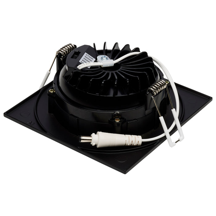 SATCO/NUVO 12W LED Direct Wire Downlight Gimbaled 4 Inch CCT Selectable Square Remote Driver Black Finish 850Lm 120V (S11622R1)