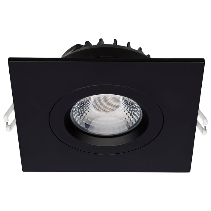 SATCO/NUVO 12W LED Direct Wire Downlight Gimbaled 4 Inch CCT Selectable Square Remote Driver Black Finish 850Lm 120V (S11622R1)