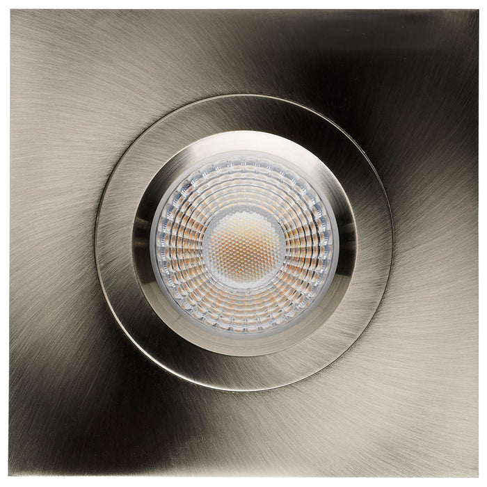 SATCO/NUVO 12W LED Direct Wire Downlight Gimbaled 4 Inch CCT Selectable Square Remote Driver Brushed Nickel Finish 850Lm 120V (S11623R1)