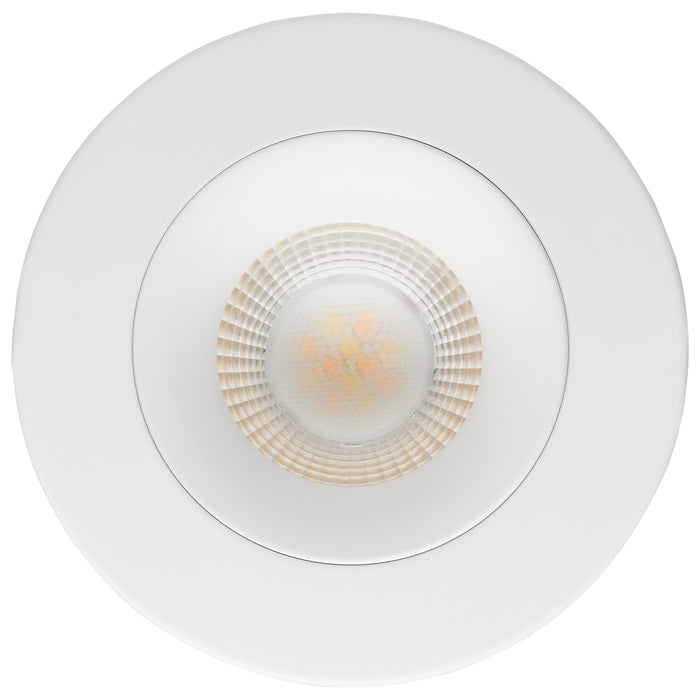 SATCO/NUVO 12W LED Direct Wire Downlight Gimbaled 3.5 Inch CCT Selectable Round Remote Driver White Finish 840Lm 120V (S11624R1)