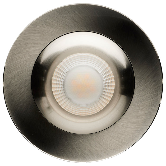 SATCO/NUVO 12W LED Direct Wire Downlight Gimbaled 3.5 Inch CCT Selectable Round Remote Driver Brushed Nickel Finish 840Lm 120V (S11626R1)