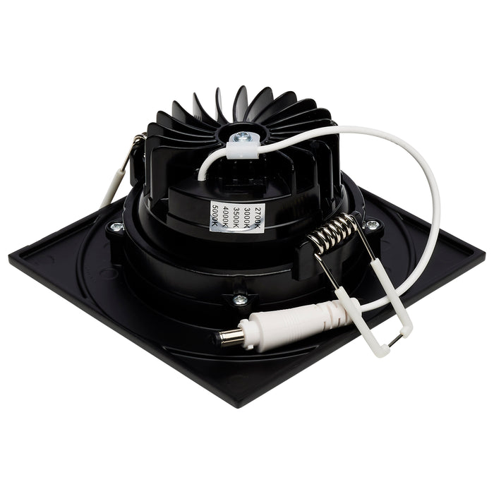 SATCO/NUVO 12W LED Direct Wire Downlight Gimbaled 3.5 Inch CCT Selectable Square Remote Driver Black Finish 840Lm 120V (S11628R1)