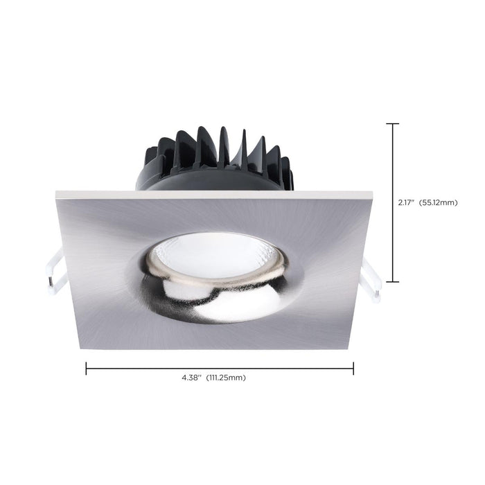 SATCO/NUVO 10W LED Direct Wire Downlight Remote Driver CCT Selectable 2700K/3000K/3500K/4000K/5000K 120V Dimmable Square Brushed Nickel (S11635R1)