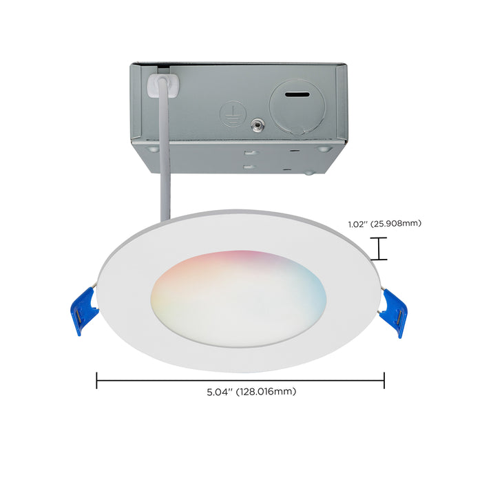 SATCO/NUVO Starfish 8W LED Direct Wire Downlight 4-Inch Remote Driver RGBTW Round White Finish (S11636)