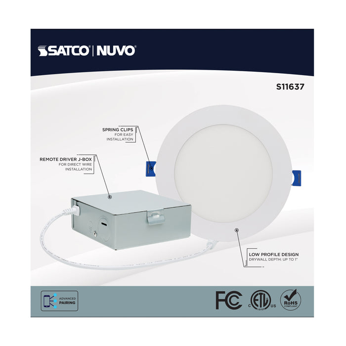 SATCO/NUVO Starfish 11W LED Direct Wire Downlight 6-Inch Remote Driver RGBTW Round White Finish (S11637)