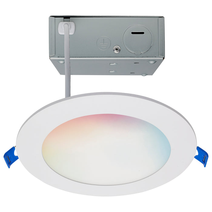 SATCO/NUVO Starfish 11W LED Direct Wire Downlight 6-Inch Remote Driver RGBTW Round White Finish (S11637)