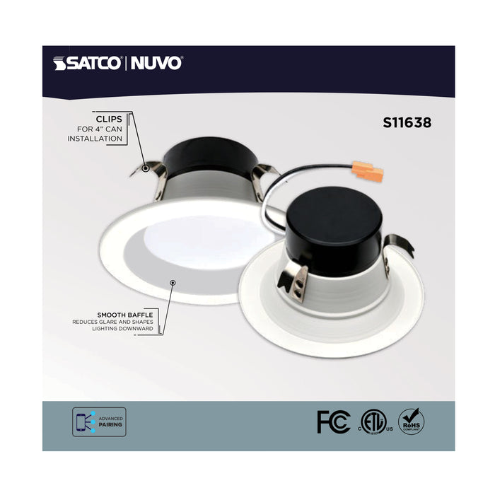 SATCO/NUVO Starfish 8W LED Retrofit Downlight 4 Inch RGBTW Round White Finish (S11638)