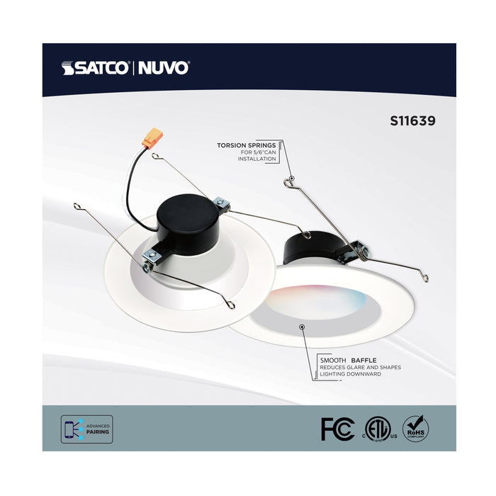 SATCO/NUVO Starfish 11W LED Retrofit Downlight 5-6 Inch RGBTW Round White Finish (S11639)