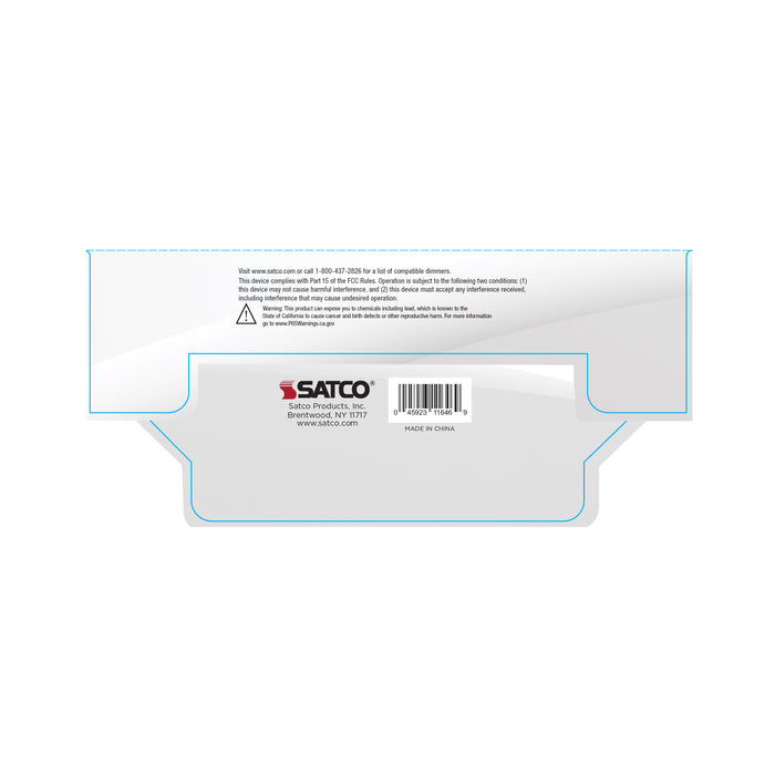 SATCO/NUVO 12.5W LED High Lumen Downlight Retrofit 5-6 Inch CCT Selectable 2700K/3000K/3500K/4000K/5000K 120V Dimmable White Finish (S11646)