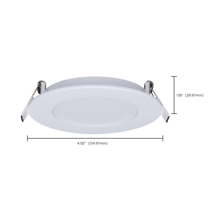 SATCO/NUVO 8W LED Direct Wire Economy Downlight Remote Driver 4 Inch CCT Selectable 2700K/3000K/3500K/4000K/5000K 120V Round Flat Face White (S11680)