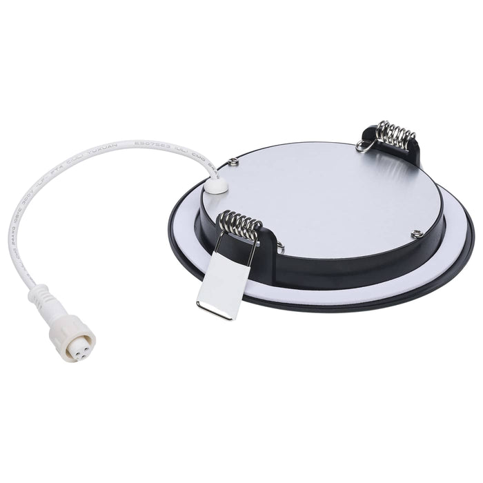 SATCO/NUVO 8W LED Direct Wire Downlight Remote Driver 4 Inch Round CCT Selectable 2700K/3000K/3500K/4000K/5000K 120V Dimmable Flat Face Black (S11685)