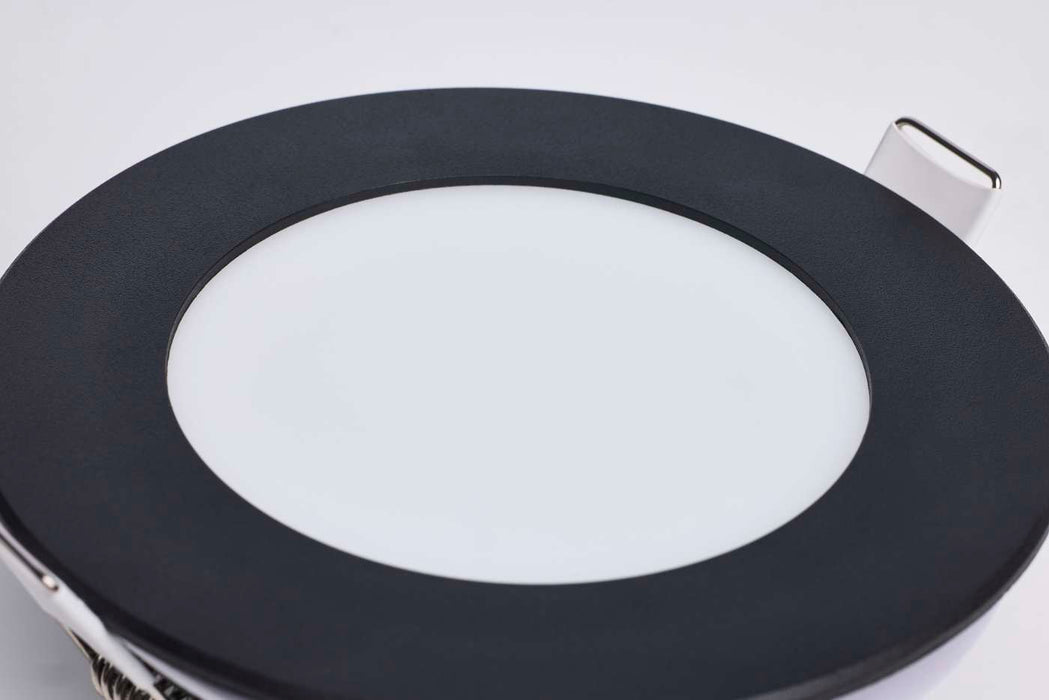 SATCO/NUVO 8W LED Direct Wire Downlight Remote Driver 4 Inch Round CCT Selectable 2700K/3000K/3500K/4000K/5000K 120V Dimmable Flat Face Black (S11685)