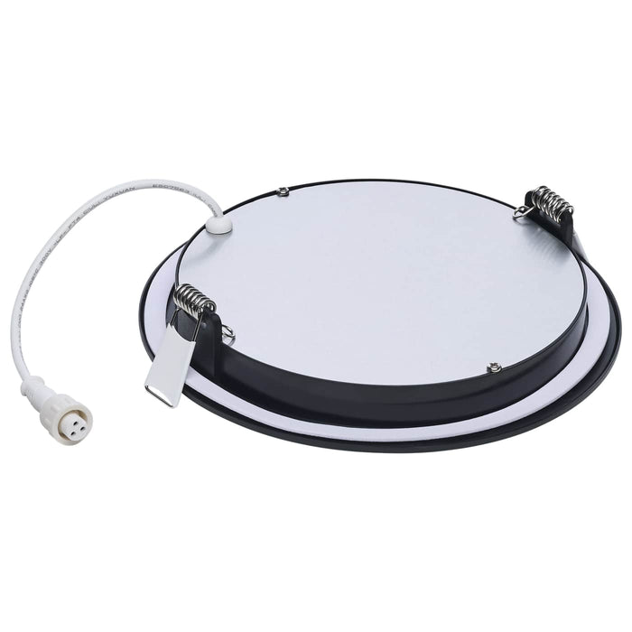 SATCO/NUVO 11W LED Direct Wire Downlight Remote Driver 6 Inch Round CCT Selectable 2700K/3000K/3500K/4000K/5000K 120V Dimmable Flat Face Black (S11686)
