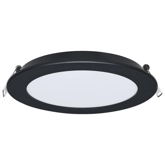 SATCO/NUVO 11W LED Direct Wire Downlight Remote Driver 6 Inch Round CCT Selectable 2700K/3000K/3500K/4000K/5000K 120V Dimmable Flat Face Black (S11686)