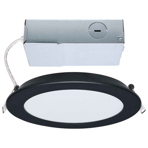 SATCO/NUVO 11W LED Direct Wire Downlight Remote Driver 6 Inch Round CCT Selectable 2700K/3000K/3500K/4000K/5000K 120V Dimmable Flat Face Black (S11686)