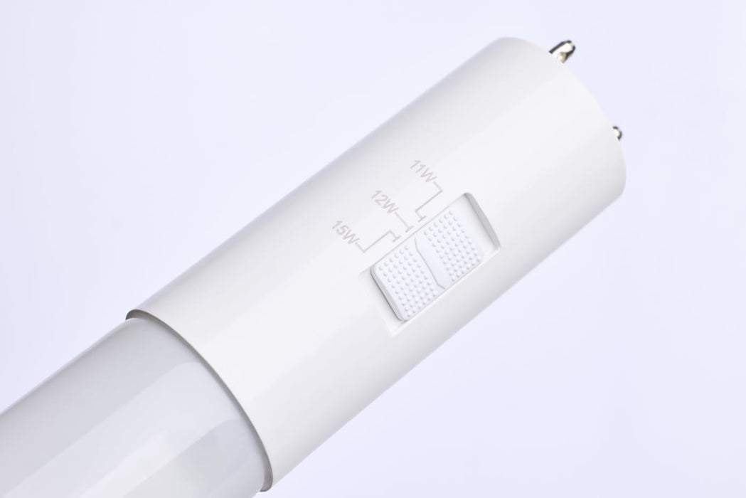 SATCO/NUVO 4 Foot LED T8 G13 Base Wattage/CCT Selectable 11W/12W/15W 3000K/3500K/4000K/5000K/6500K Type B 120-277V (S11768)