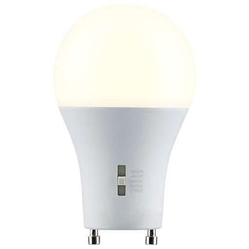 SATCO/NUVO LED A-Shape Lamp CCT Selectable 2700K/3000K/3500K/4000K/5000K 8.8W 90 CRI 120V 800Lm GU24 Base Dimmable (S11794)