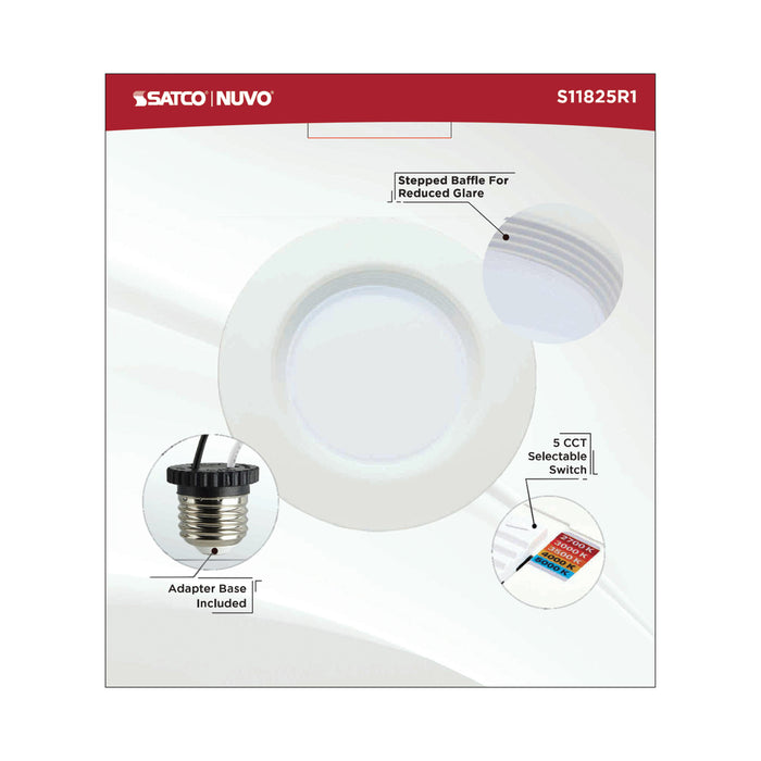 SATCO/NUVO 13.7W LED Downlight Retrofit 5-6 Inches CCT Selectable Round White Finish 120V (S11825R1)
