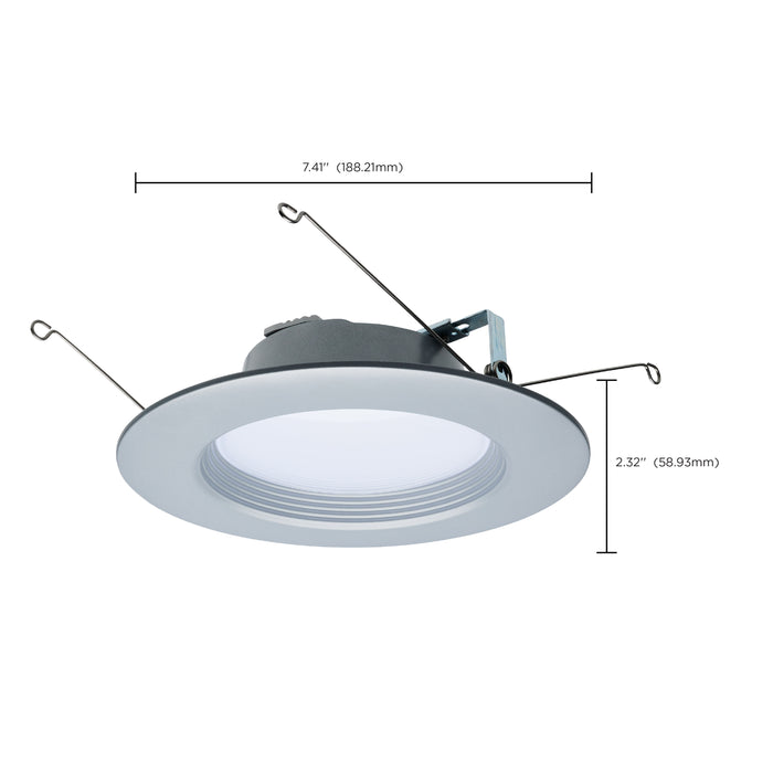 SATCO/NUVO 9W LED Downlight Retrofit 5-6 Inch CCT Selectable 120V Brushed Nickel Finish (S11836R1)