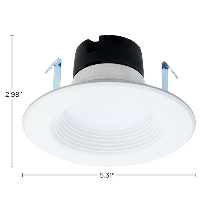 SATCO/NUVO 6.5W LED Downlight Retrofit 4 Inch Baffle CCT Selectable 2700K/3000K/3500K/4000K/5000K 12V Matte White Finish (S11838)