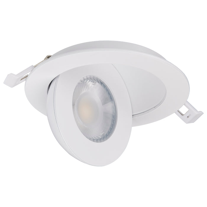 SATCO/NUVO 9W CCT Selectable LED Direct Wire Downlight Gimbaled 4 Inch Round Remote Driver White (S11840)