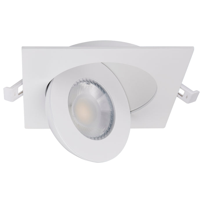 SATCO/NUVO 9W CCT Selectable LED Direct Wire Downlight Gimbaled 4 Inch Square Remote Driver White (S11841)