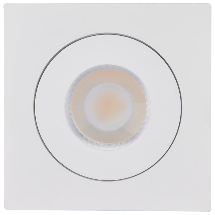 SATCO/NUVO 9W CCT Selectable LED Direct Wire Downlight Gimbaled 4 Inch Square Remote Driver White (S11841)