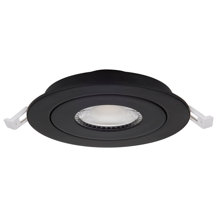 SATCO/NUVO 9W CCT Selectable LED Direct Wire Downlight Gimbaled 4 Inch Round Remote Driver Black (S11842)