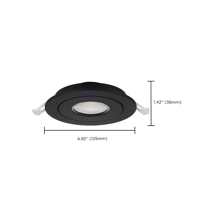 SATCO/NUVO 9W CCT Selectable LED Direct Wire Downlight Gimbaled 4 Inch Round Remote Driver Black (S11842)