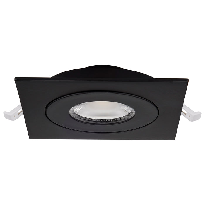 SATCO/NUVO 9W CCT Selectable LED Direct Wire Downlight Gimbaled 4 Inch Square Remote Driver Black (S11843)