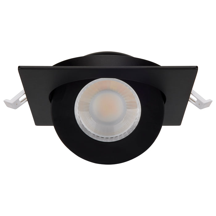 SATCO/NUVO 9W CCT Selectable LED Direct Wire Downlight Gimbaled 4 Inch Square Remote Driver Black (S11843)