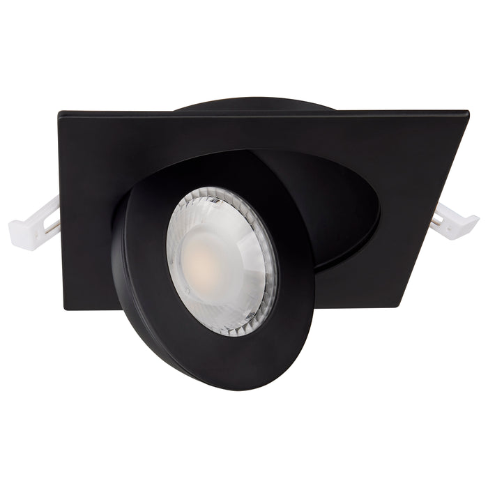 SATCO/NUVO 9W CCT Selectable LED Direct Wire Downlight Gimbaled 4 Inch Square Remote Driver Black (S11843)