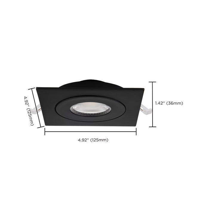 SATCO/NUVO 9W CCT Selectable LED Direct Wire Downlight Gimbaled 4 Inch Square Remote Driver Black (S11843)