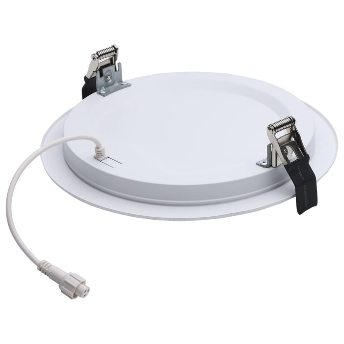 SATCO/NUVO 20W 8 Inch LED Direct Wire Downlight Remote Driver CCT Selectable 2700K/3000K/3500K/4000K/5000K Dual Dimming Flat Face Round 120-277V White (S11847)