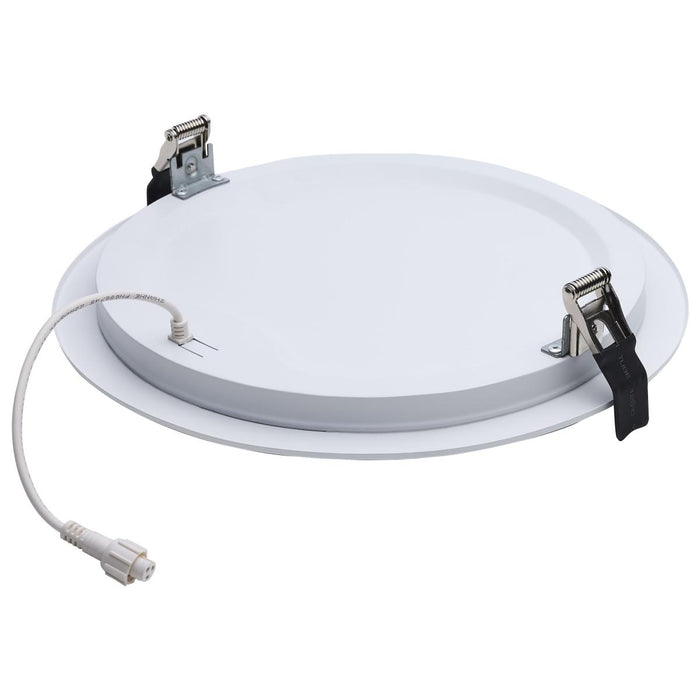 SATCO/NUVO 30W 10 Inch LED Direct Wire Downlight Remote Driver CCT Selectable 2700K/3000K/3500K/4000K/5000K Dual Dimming Flat Face Round 120-277V White (S11848)