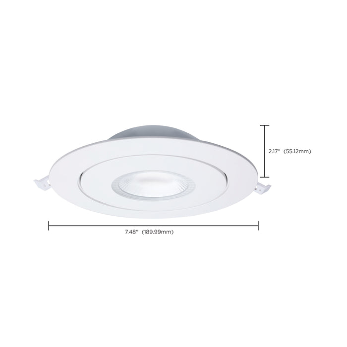 SATCO/NUVO 15W CCT Selectable LED Direct Wire Downlight Gimbaled 6 Inch Round Remote Driver White (S11860)
